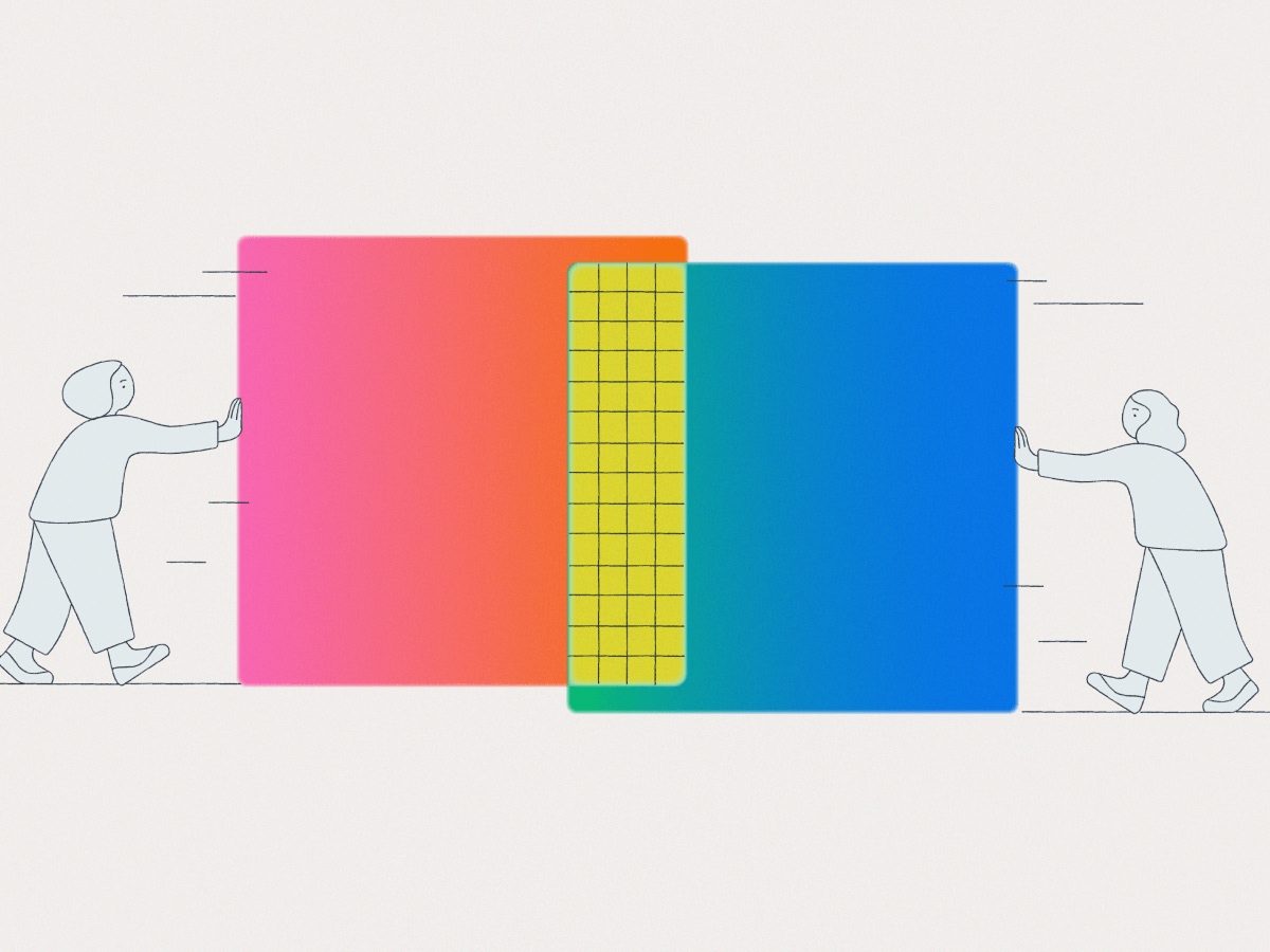 Ilustração conceptual da AWS sobre colaboração entre pessoas e componentes tecnológicos