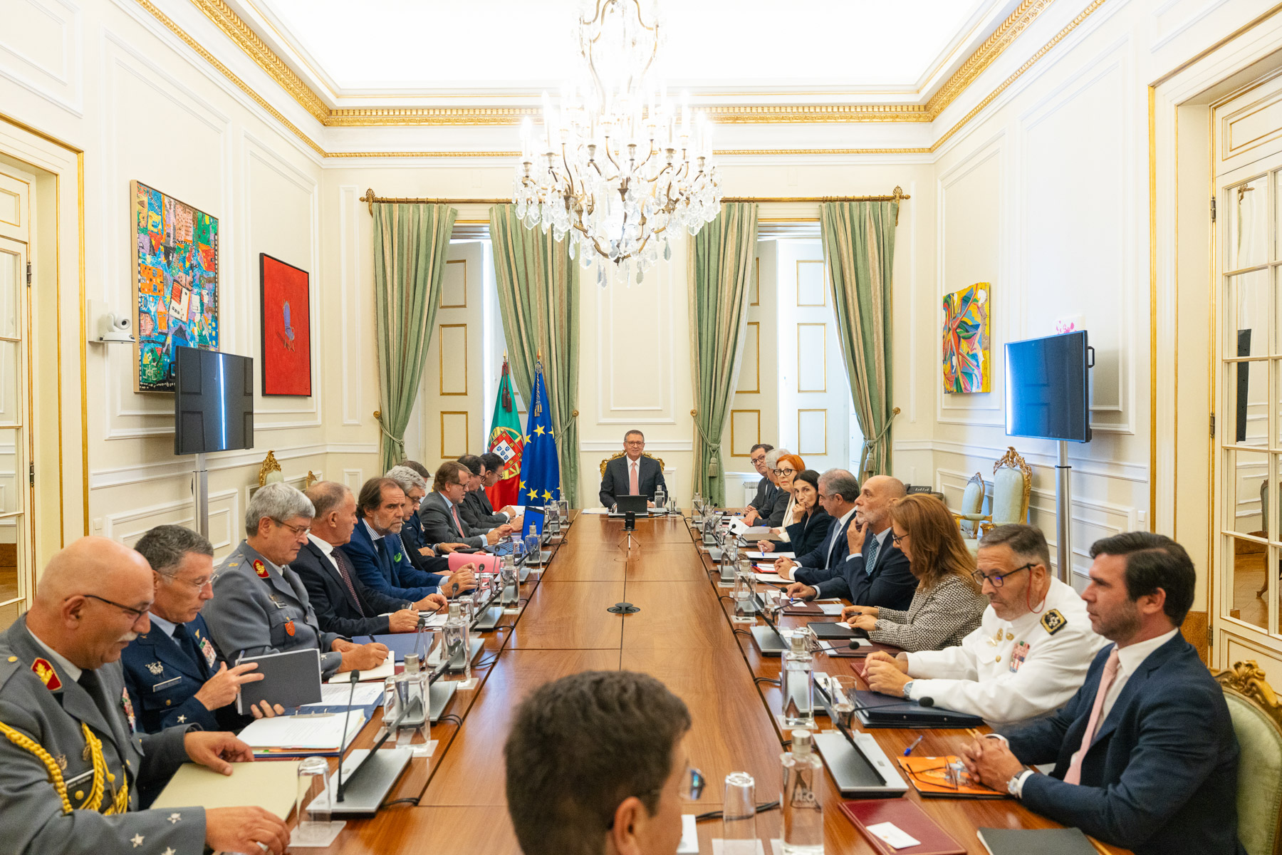 Reunião do Conselho Superior de Defesa Nacional no Palácio de Belém, presidida pelo Presidente da República António José Seguro — 13 de julho de 2026. Foto oficial da Presidência da República.