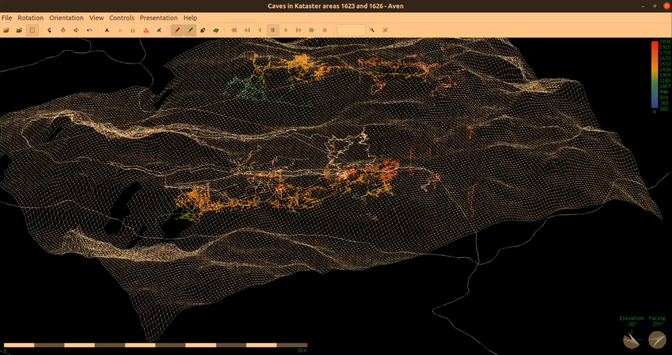 Visualização tridimensional de redes de galerias e terreno subterrâneo