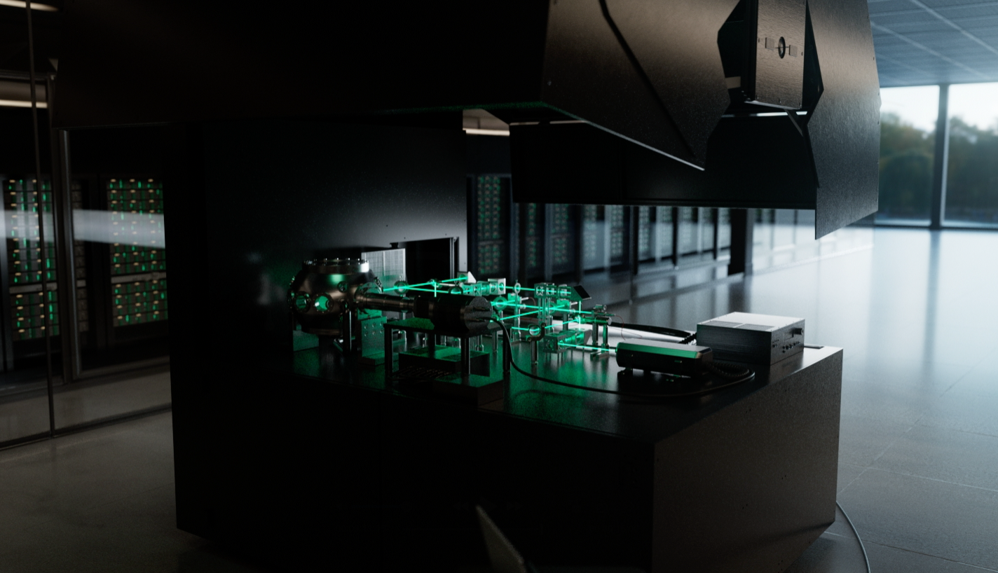 Renderização de uma instalação modular de hardware apresentada pela Pasqal