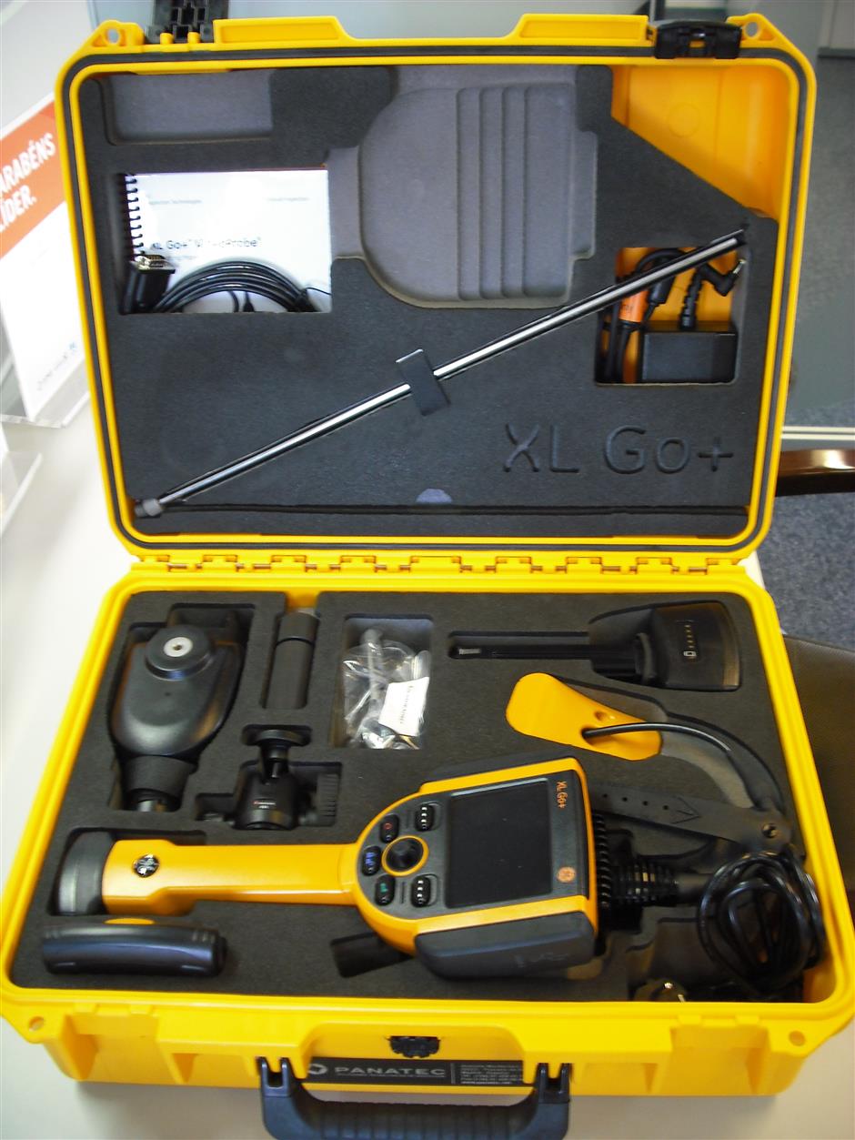 Kit portátil de inspecção visual em estojo amarelo