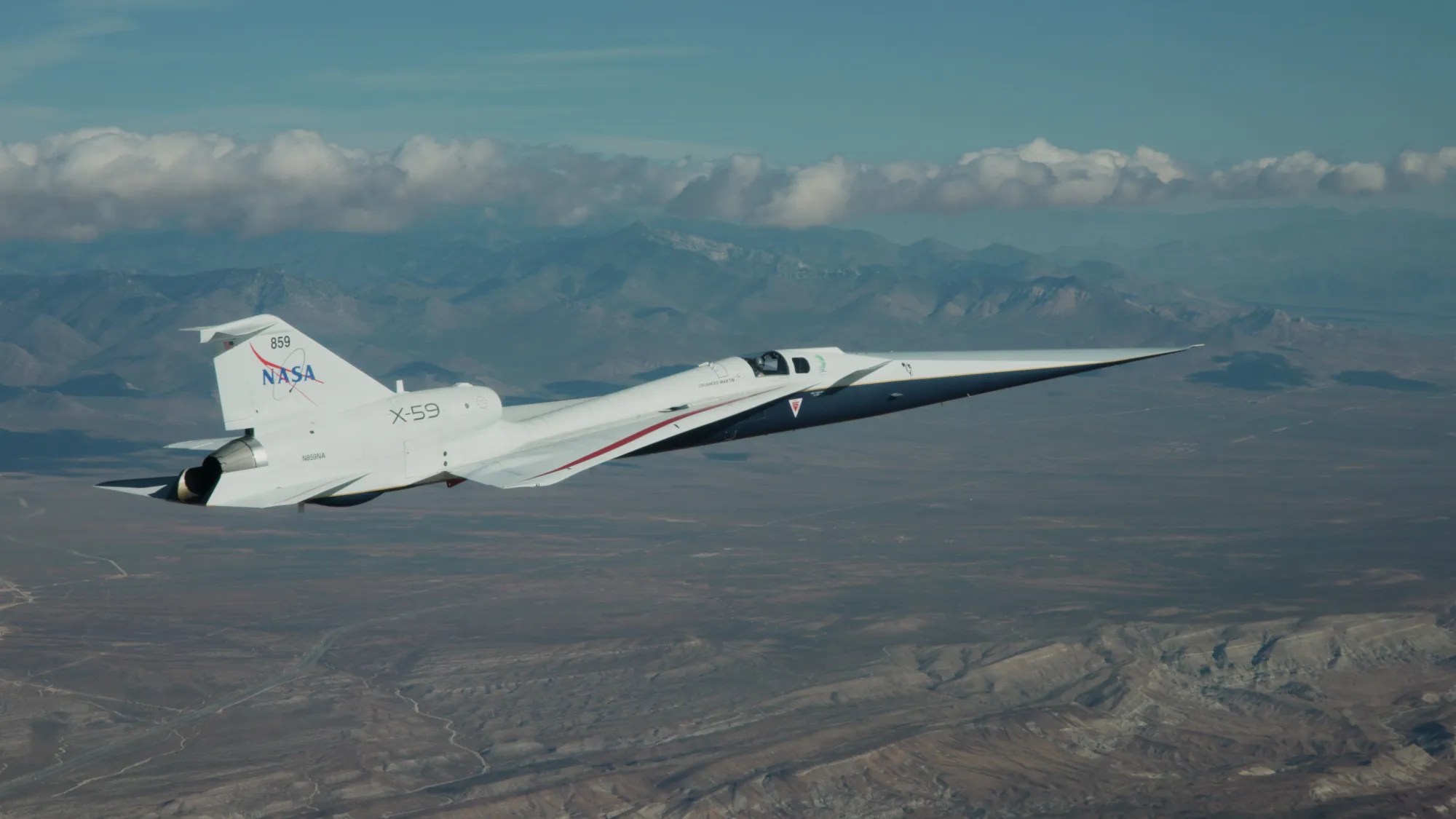 X-59 sobre o Deserto do Mojave