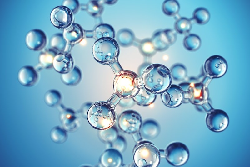 Estrutura molecular 3D que simboliza compostos farmacêuticos